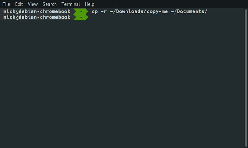 linux cli copy folder