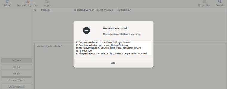 🛠️ Как исправить ошибку “Encountered a section with no Package: header”» на Ubuntu